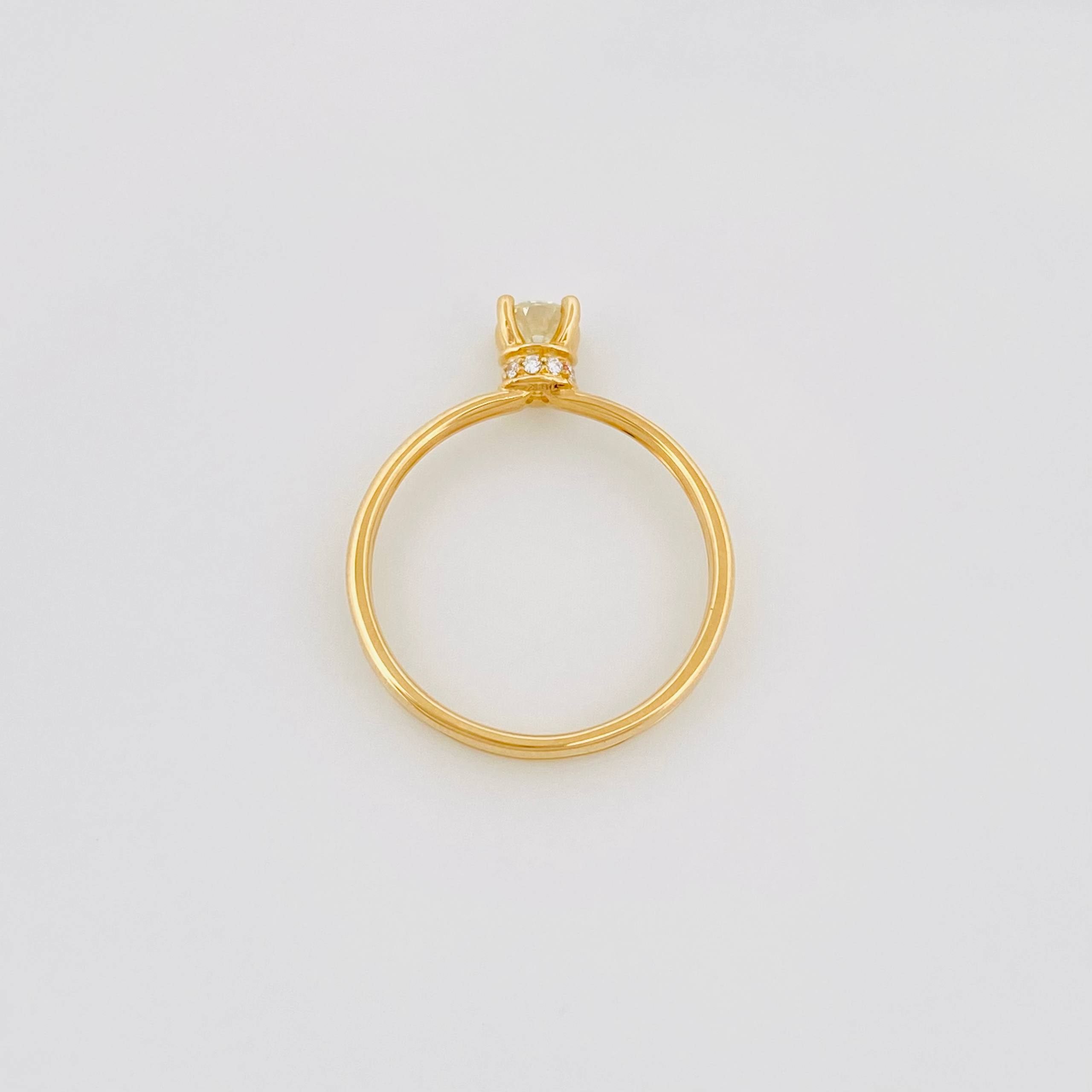 Anillo Solitario Diamantes 35 Pts 2.45 g / T7 1/4 Oro Amarillo 18K