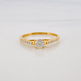 Anillo Solitario Diamantes 34 Pts 1.3 g / T7 Oro Amarillo 18K