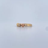Anillo Bolas 1.95gr / T8 / 4mm Diamantadas Tres Oros 18K &