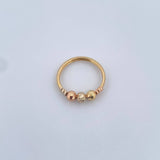 Anillo Bolas 1.95gr / T8 / 4mm Diamantadas Tres Oros 18K &