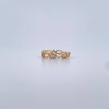 Anillo Corazones 2.15gr / T7 / Circones Blancos Oro Amarillo 18K &