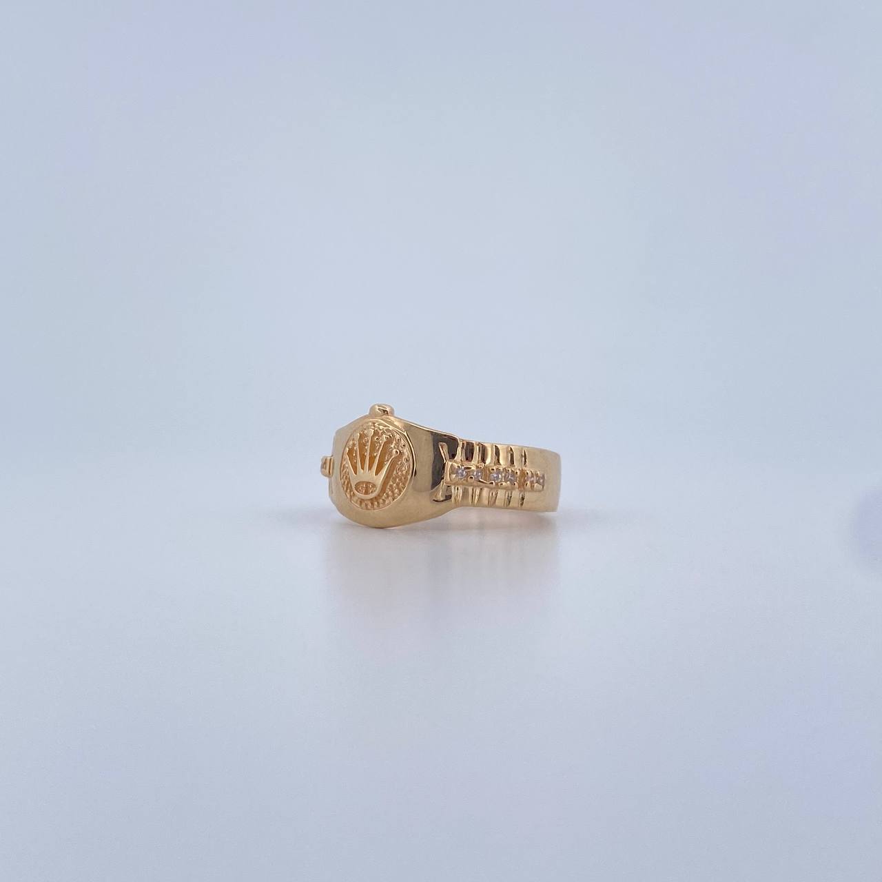 Anillo Correa Corona RX 3.45gr / T8 / Circones Blancos Oro Amarillo 18K &