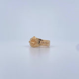Anillo Correa Corona RX 3.45gr / T8 / Circones Blancos Oro Amarillo 18K &