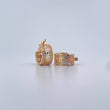 Candongas Medusa 6.15gr / 1.5cm / Circones Blancos Tres Oros 18K &