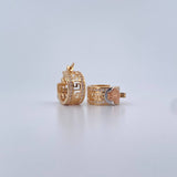 Candongas Medusa 6.15gr / 1.5cm / Circones Blancos Tres Oros 18K &