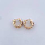Candongas Medusa 6.15gr / 1.5cm / Circones Blancos Tres Oros 18K &