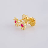 Topos Flor Ocho Petalos 0.6 g / 5.4 mm Oro Amarillo 18K