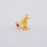 Topos Flor Ocho Petalos 0.6 g / 5.4 mm Oro Amarillo 18K