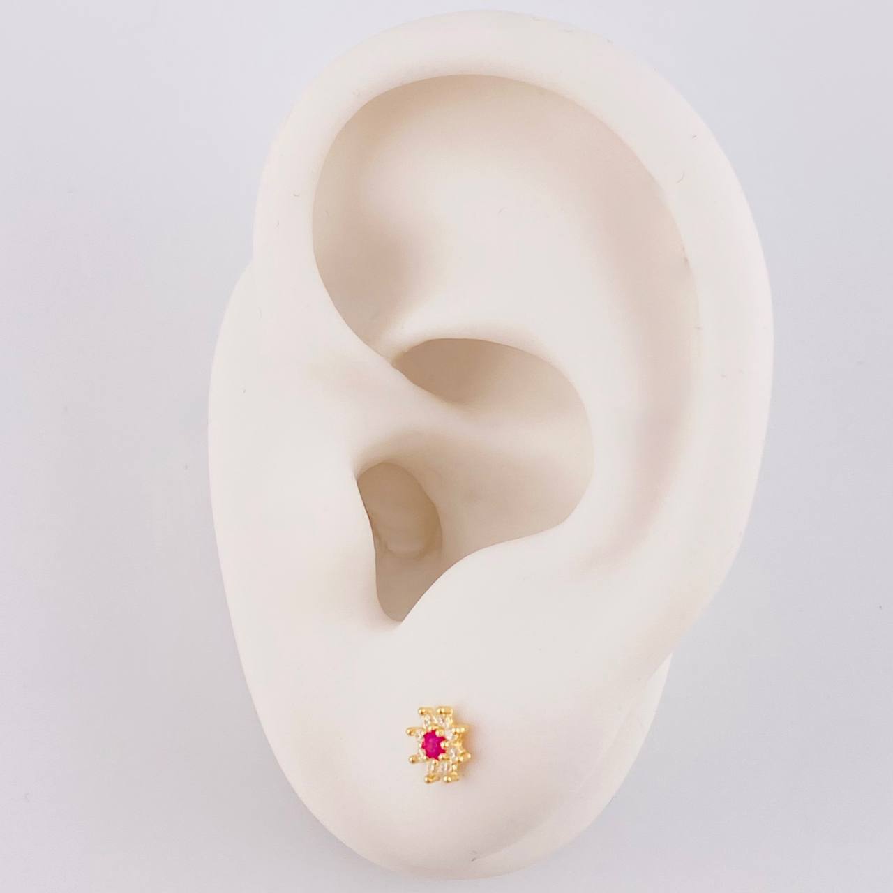 Topos Flor Ocho Petalos 0.6 g / 5.4 mm Oro Amarillo 18K