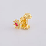 Topos Flor Ocho Petalos 0.85 g / 6.3 mm Oro Amarillo 18K