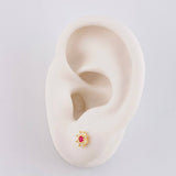 Topos Flor Ocho Petalos 0.8 g / 6.3 mm Oro Amarillo 18K