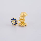 Topos Flor Ocho Petalos 0.8 g / 6.3 mm Oro Amarillo 18K