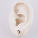 Topos Flor Ocho Petalos 0.8 g / 6.3 mm Oro Amarillo 18K
