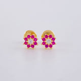 Topos Flor Ocho Petalos 0.85 g / 6.3 mm Oro Amarillo 18K