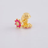 Topos Flor Ocho Petalos 0.85 g / 6.3 mm Oro Amarillo 18K