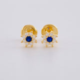 Topos Flor Ocho Petalos 0.6 g / 5.4 mm Oro Amarillo 18K