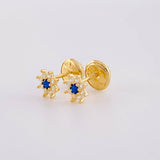 Topos Flor Ocho Petalos 0.6 g / 5.4 mm Oro Amarillo 18K