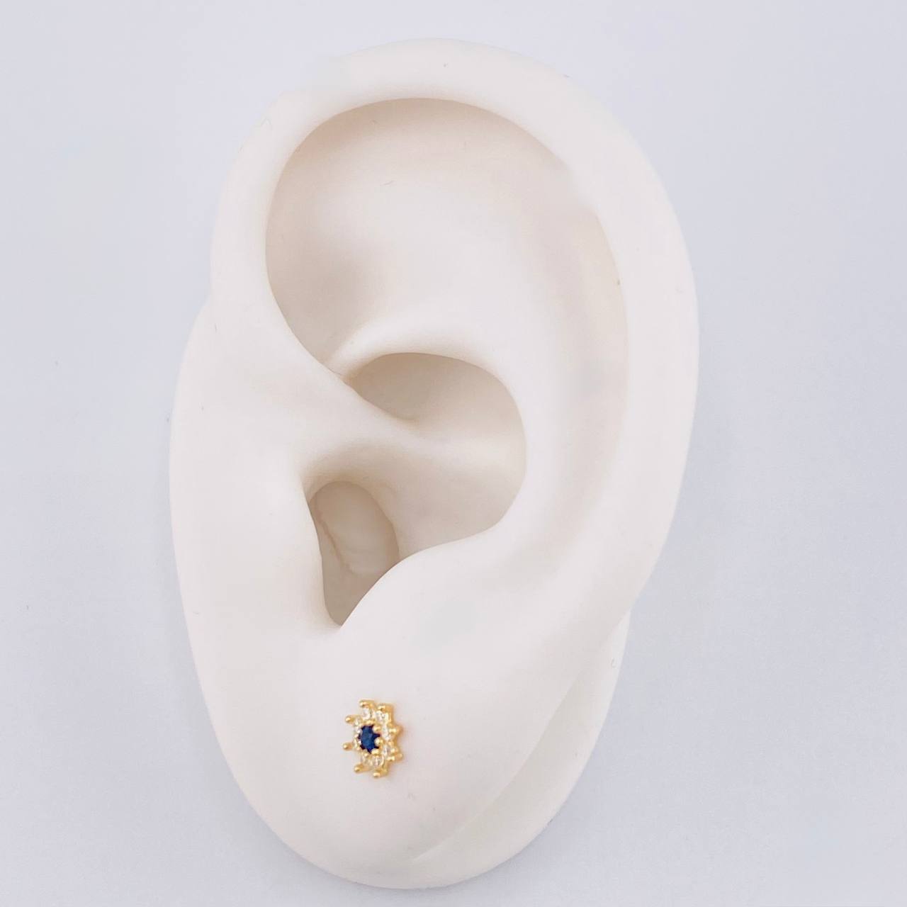 Topos Flor Ocho Petalos 0.6 g / 5.4 mm Oro Amarillo 18K