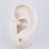 Topos Flor Ocho Petalos 0.6 g / 5.4 mm Oro Amarillo 18K