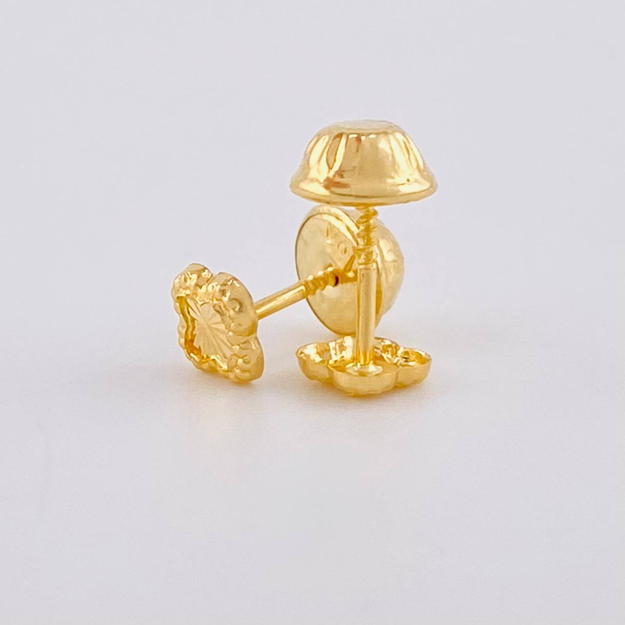 Topos Trebol Diamantado 0.4 g / 4.4 mm Oro Amarillo 18K