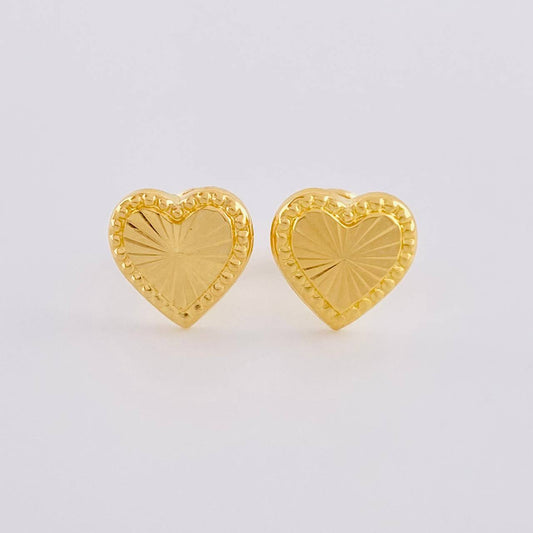 Topos Corazón Diamantado 0.95 g / 8.8 mm Oro Amarillo 18K
