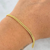 Pulso Cubano Recticulado 2.4gr / 18cm / 1.5mm Oro Amarillo +1 18K ©