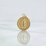 Dije Virgen Guadalupe 0.8gr / 2cm / Lisa - Circulo Texturizado Oro Amarillo 18K ©