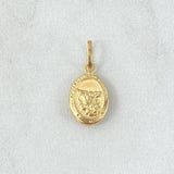 Dije San Miguel 0.7gr / 2cm / Lisa - Circulo Texturizado Oro Amarillo 18K ©