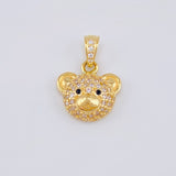 Dije Rostro Oso 2.05 g / 1.7 cm Oro Amarillo 18K
