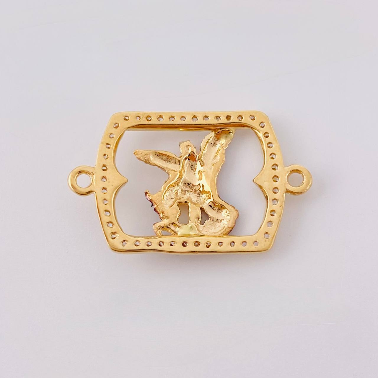 Herraje Marco San Miguel Arcangel 2 g / 2.5 cm Dos Oros Amarillo Blanco 18K