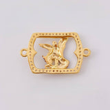 Herraje Marco San Miguel Arcangel 2 g / 2.5 cm Dos Oros Amarillo Blanco 18K