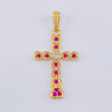 Dije Cruz Corazones 1.65 g / 3 cm Oro Amarillo 18K