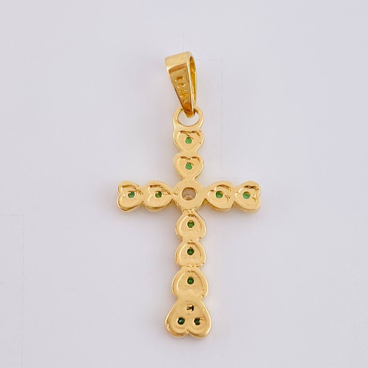 Dije Cruz Corazones 1.65 g / 3 cm Oro Amarillo 18K