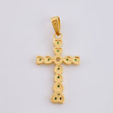 Dije Cruz Corazones 1.65 g / 3 cm Oro Amarillo 18K