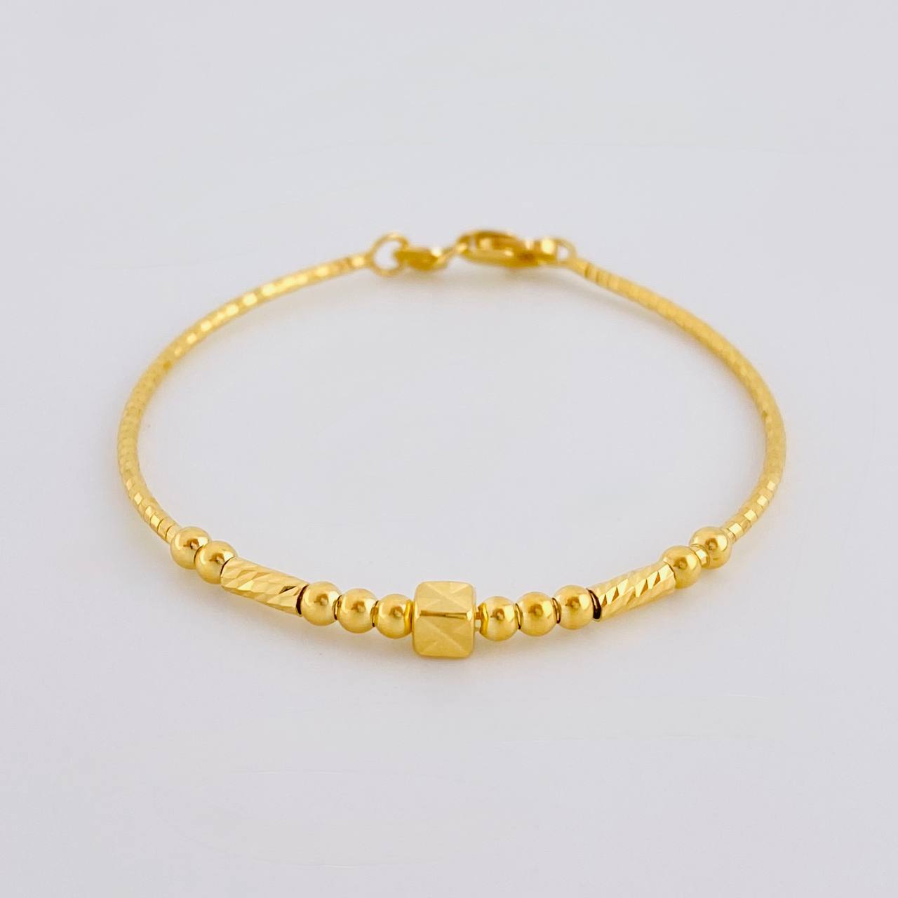 Pulso Bebé Cubicular Ensamblado Cilindrico 2.2 g / 12.5 cm / 3 mm Oro Amarillo 18K
