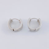 Candongas Triple Carril Basteado 3.35 g / 1 cm Oro Blanco 18K