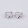 Candongas Doble Carril Basteado 2.6 g / 1 cm Oro Blanco 18K
