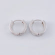 Candongas Doble Carril Basteado 2.65 g / 1 cm Oro Blanco 18K
