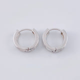 Candongas Doble Carril Basteado 2.55 g / 1 cm Oro Blanco 18K