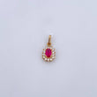 Dije Halo 1.25gr / 1.8cm / Circones Fucsia Blancos Oro Amarillo 18K &