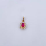Dije Halo 1.25gr / 1.8cm / Circones Fucsia Blancos Oro Amarillo 18K &