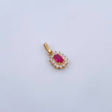 Dije Halo 1.25gr / 1.8cm / Circones Fucsia Blancos Oro Amarillo 18K &