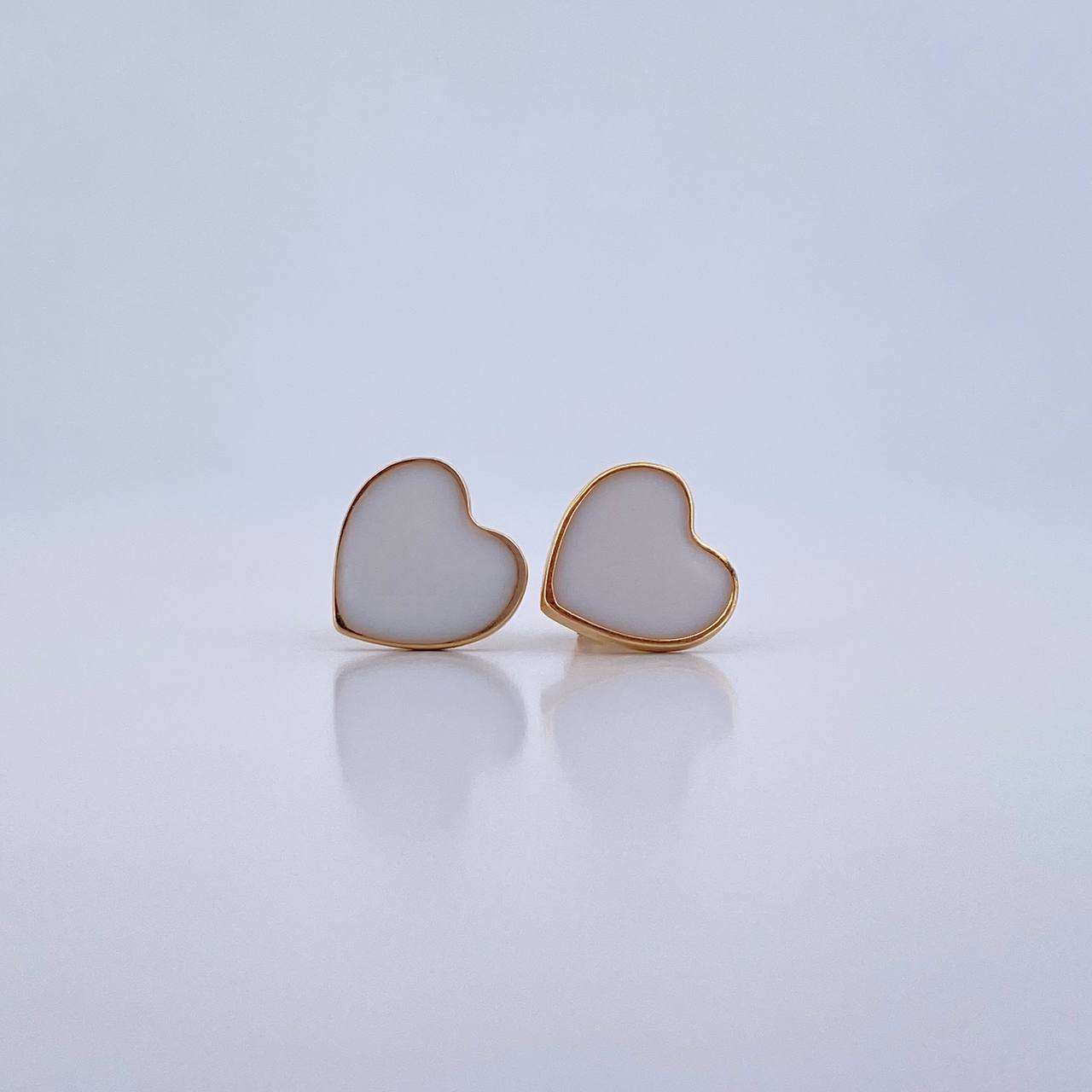 Topos Corazon 2.45gr / Electroestatico Blanco Oro Amarillo 18K &