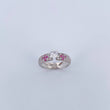 Anillo Solitario 2.9gr / T6 3/4 / Circones Fucsias Blancos Oro Blanco 18K &