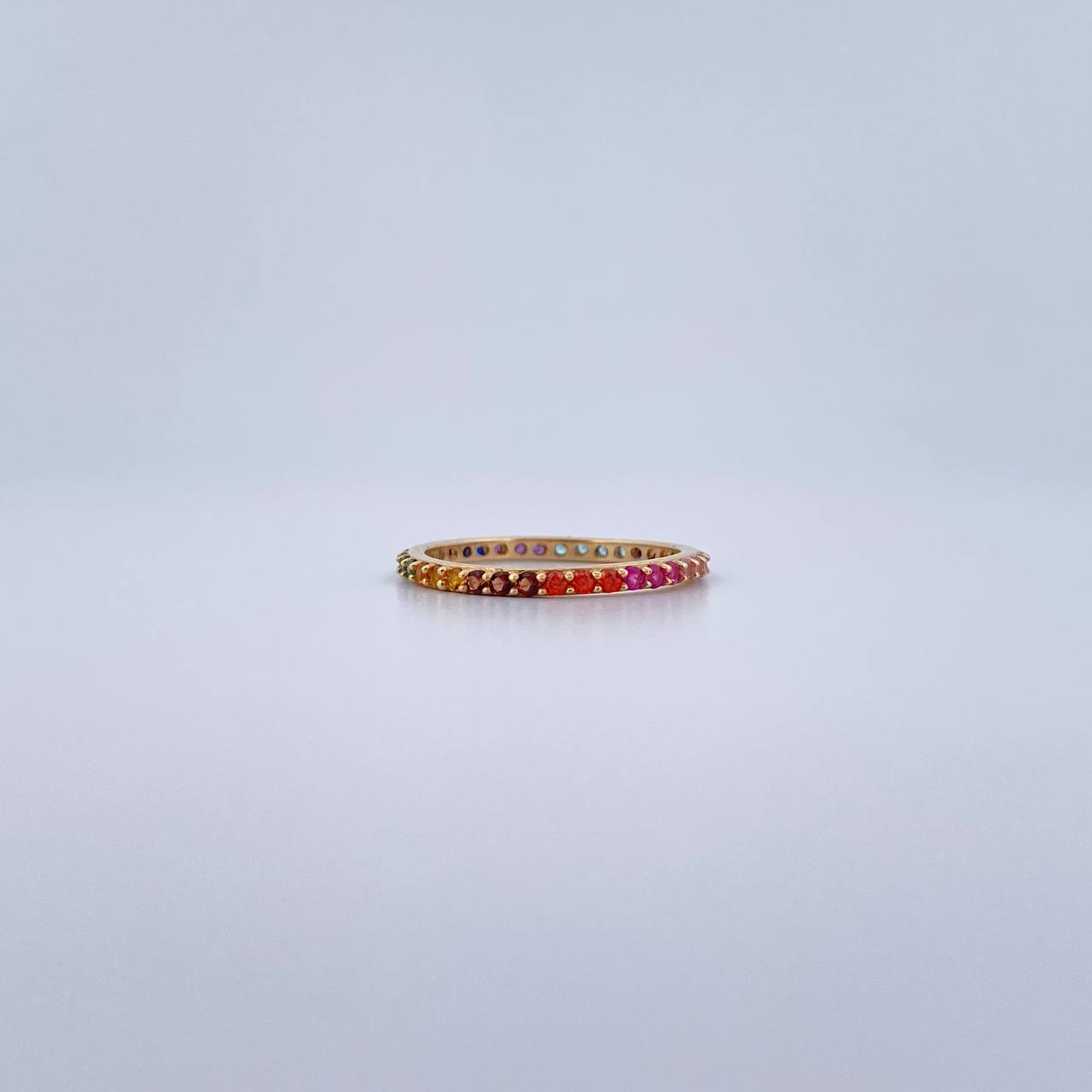 Anillo Argolla 1.5gr / T6 1/2 / Circones Colores Oro Amarillo 18K &