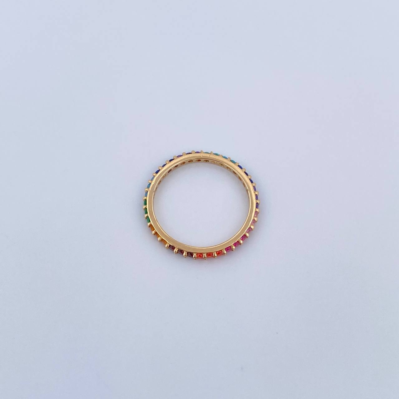 Anillo Argolla 1.5gr / T6 1/2 / Circones Colores Oro Amarillo 18K &