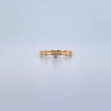 Anillo Cruz X 1.75gr / T7 / Circones Blancos Oro Amarillo 18K &