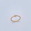 Anillo Cruz X 1.75gr / T7 / Circones Blancos Oro Amarillo 18K &