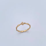 Anillo Cruz X 1.75gr / T7 / Circones Blancos Oro Amarillo 18K &