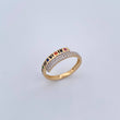 Anillo Fecha Romana 2.4gr / T7 / Circones Colores Dos Oros Amarillo Blanco 18K &